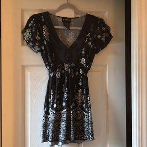 Black/White Short Sleeve Work Wear